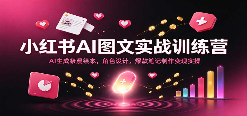 图片[1]瀚萌资源网-网赚网-网赚项目网-虚拟资源网-国学资源网-易学资源网-本站有全网最新网赚项目-易学课程资源-中医课程资源的在线下载网站！小红书AI图文实战训练营：AI生成条漫绘本，角色设计，爆款笔记制作变现实操瀚萌资源网-网赚网-网赚项目网-虚拟资源网-国学资源网-易学资源网-本站有全网最新网赚项目-易学课程资源-中医课程资源的在线下载网站！瀚萌资源网